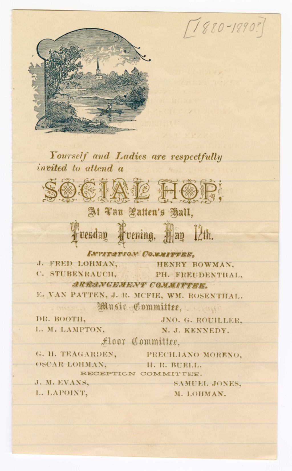 Miniature of Invitation to a social event, undated