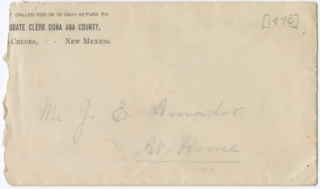 Miniature of Juanita Stevenson to Juan Amador, January 22, 1890