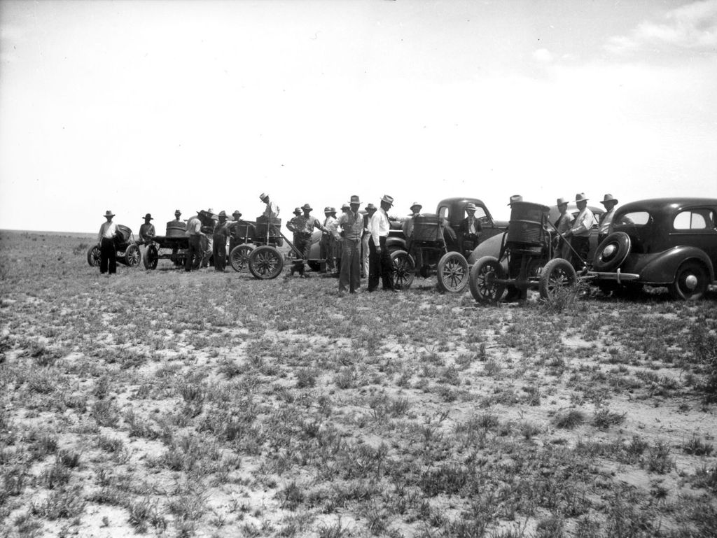 Miniature of Agricultural equipment gathered on desert