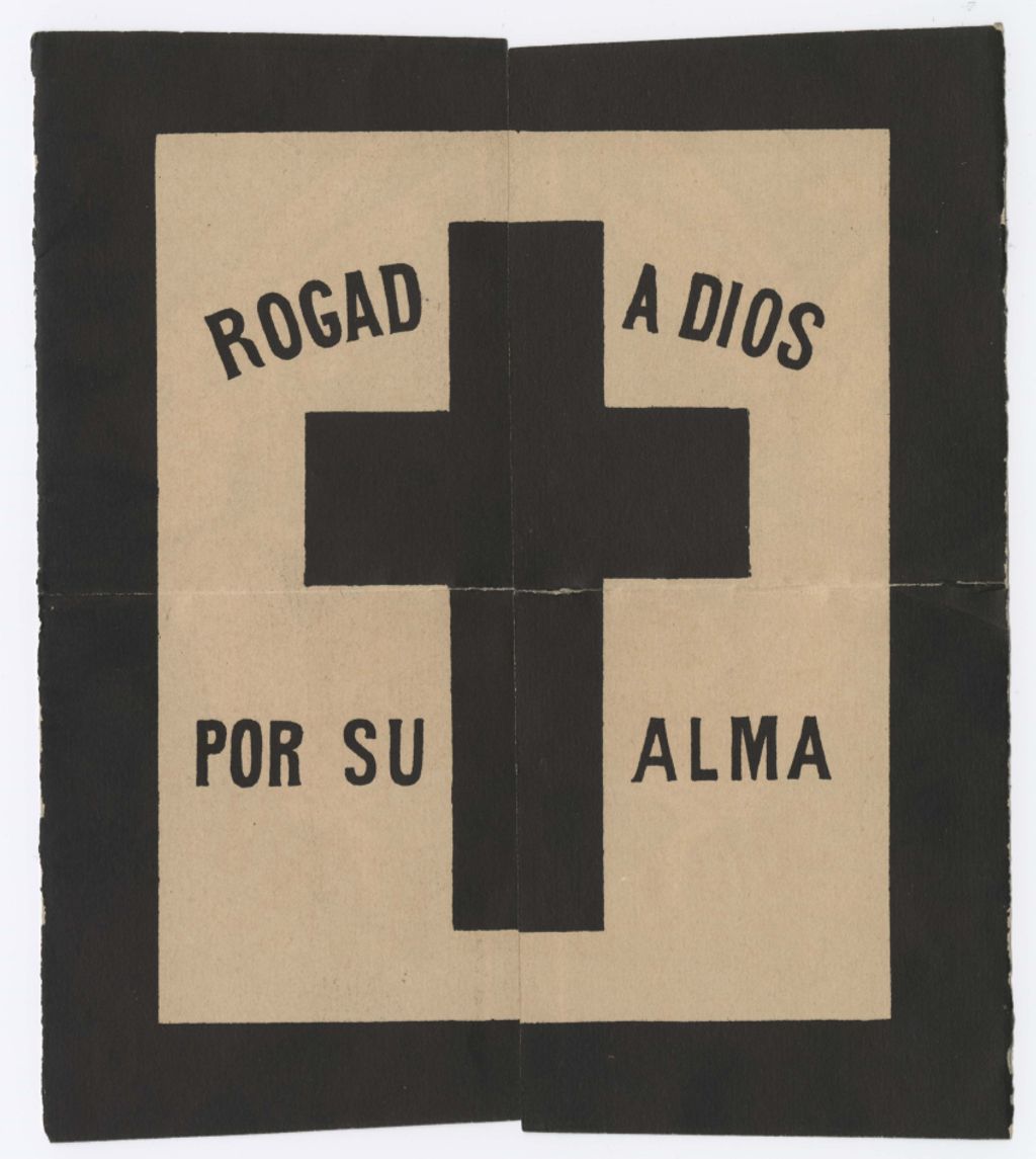 Miniature of Death announcement for Guadalupe Jaques de Provenico, February 28, 1890