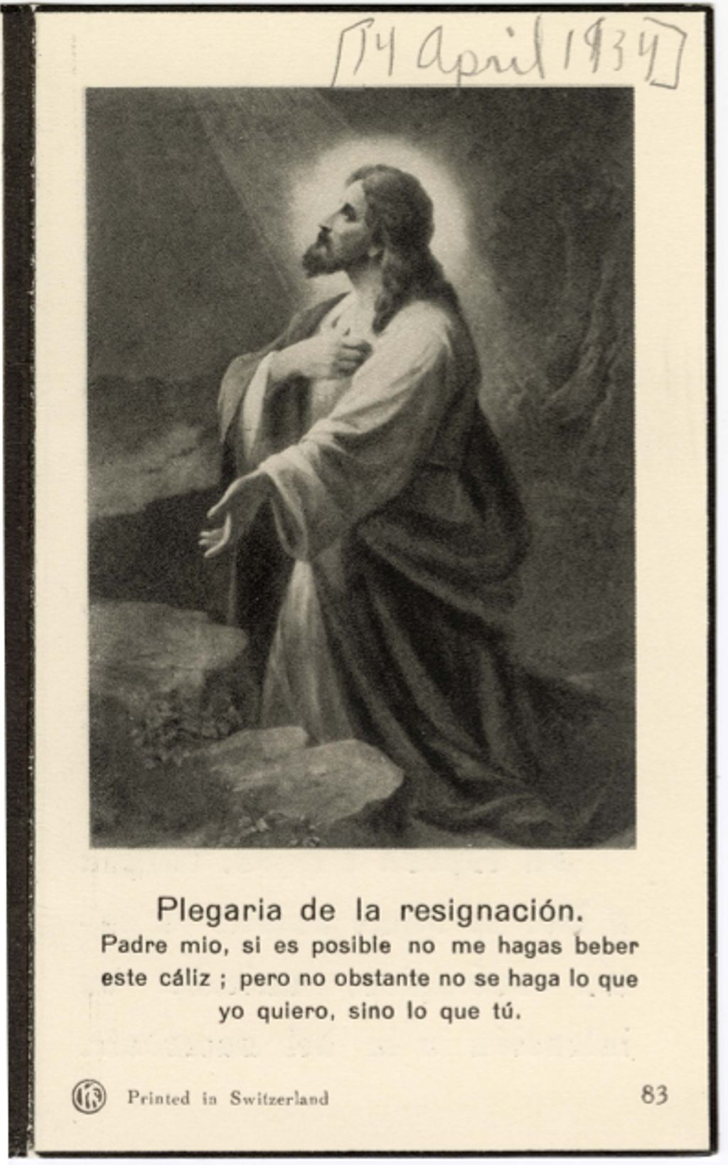 Miniature of Invitation to Emilia Amador de García for death anniversary, April 18, 1934